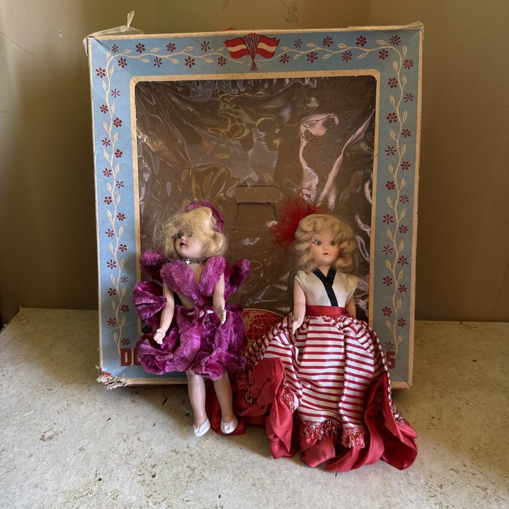 Vintage 8” Dolls Lot Of 2 Eyes Close While Laying Down